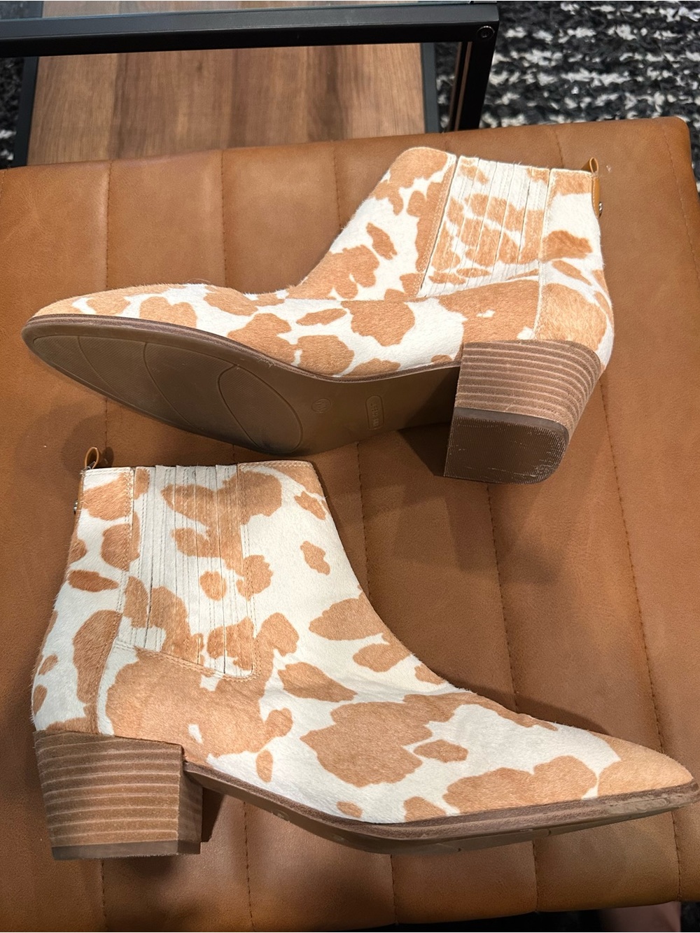 Nine West Cow Print Ankle Boots - Picture 4 of 8